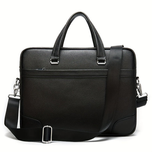 Men's Leather Laptop Tote Bag Shoulder Bag