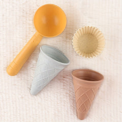 4pcs Beach Ice Cream Tube Spatula Cake Mold Set Plastic Cup Beach Toys