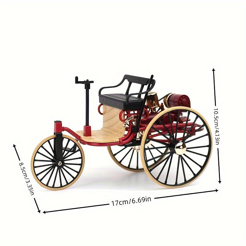 1/12 Vintage Classic Car No 1 Alloy Model Ornament Tricycle Holiday Gift