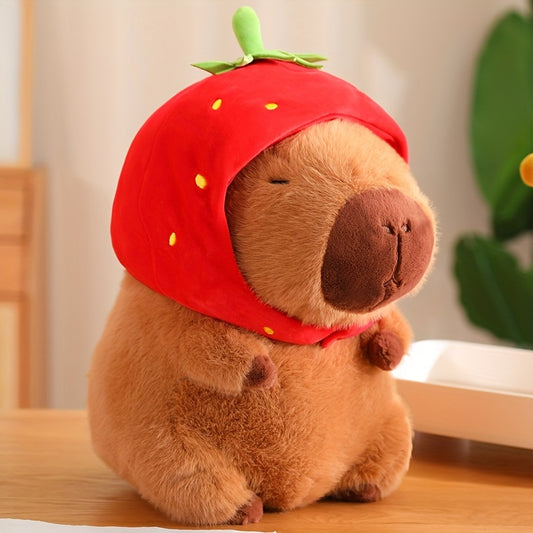 Capybara Plush with Strawberry Delight Ultra Soft Anime Stuffed Animal Toy