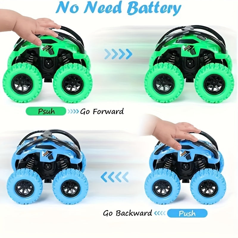 Light Up Monster Truck Toy Set for Kids 3-6 No Batteries Needed