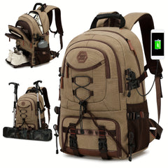 Large Capacity Hiking Backpack with Shoe Compartment and Laptop Sleeve