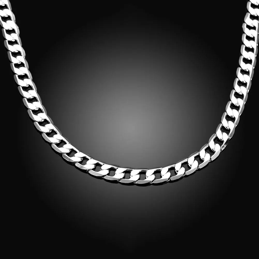 Men's Sterling Silver Necklace 16-24 inches 8MM Christmas Gift