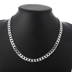Men's Sterling Silver Necklace 16-24 inches 8MM Christmas Gift