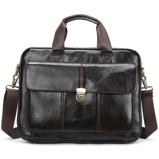 Men's Leather Business Tote Bag Vintage Briefcase