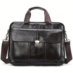 Men's Leather Business Tote Bag Vintage Briefcase