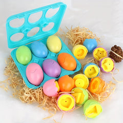 6pcs Egg Puzzle Toys Color Shapes Matching 3D Mathematics Toy Gift