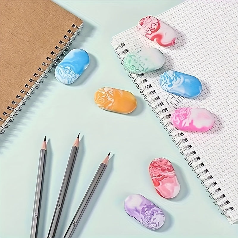 3 Pcs Marble Pencil Erasers Large TPU Rubber Erasers for School And Art