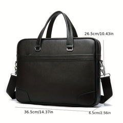 Men's Leather Laptop Tote Bag Shoulder Bag