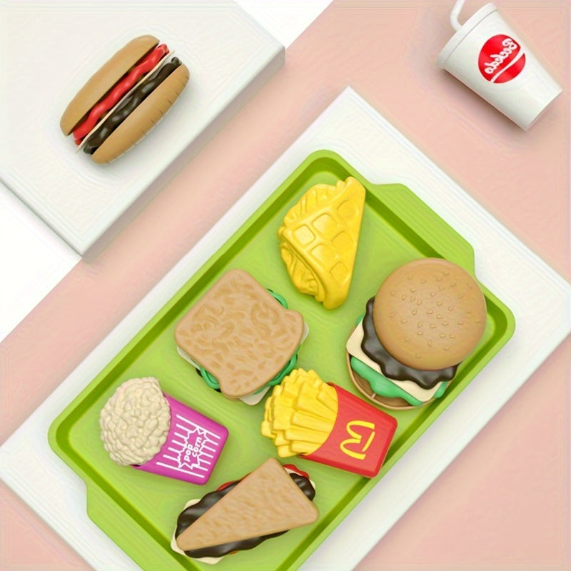 27pcs Play Kitchen Set with Realistic Food Toys for Kids