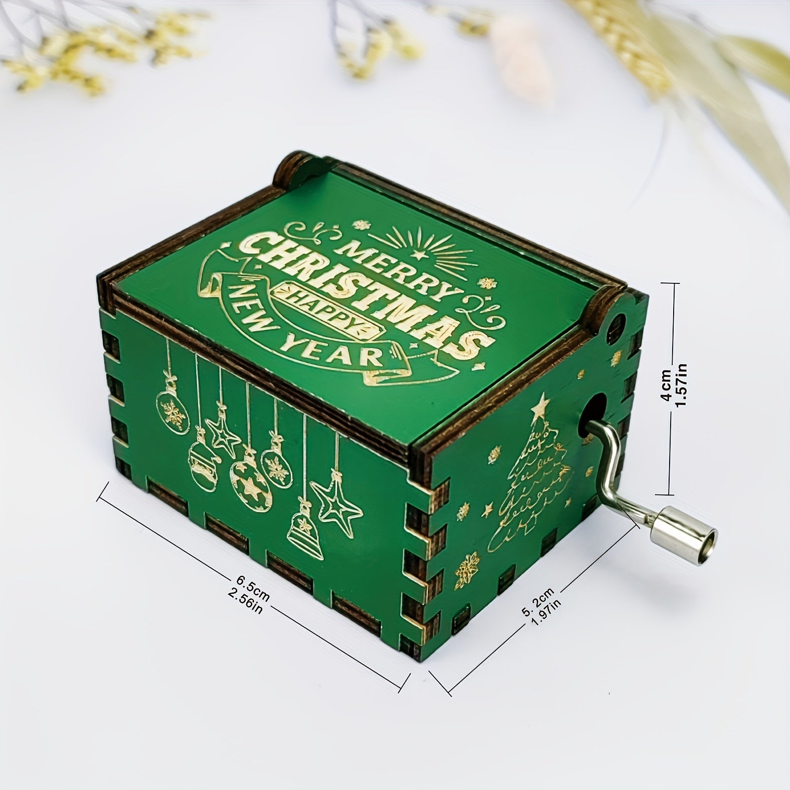 Classic Christmas Tree Hand Cranked Music Box 1pc