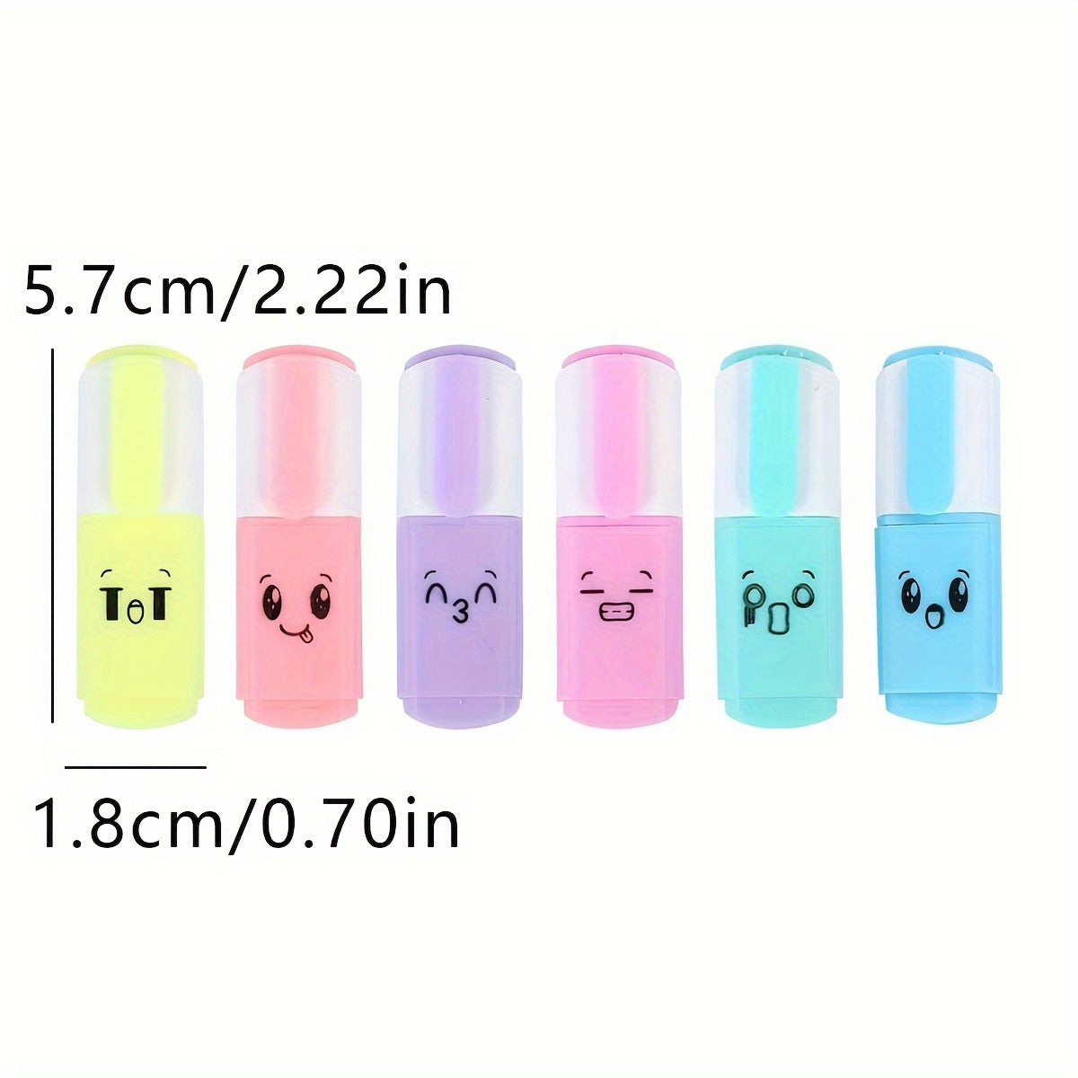 6pcs Donut Ice Cream Expression Marker Pens Cartoon Mini Pens
