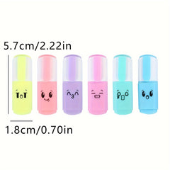 6pcs Donut Ice Cream Expression Marker Pens Cartoon Mini Pens