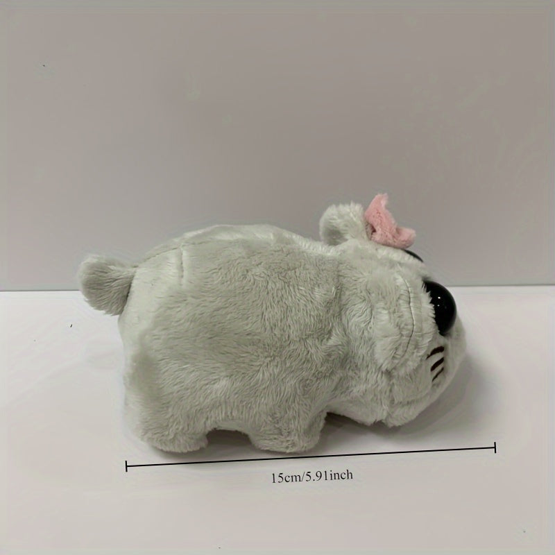 Gray Hamster Plush Toy with Soothing Music