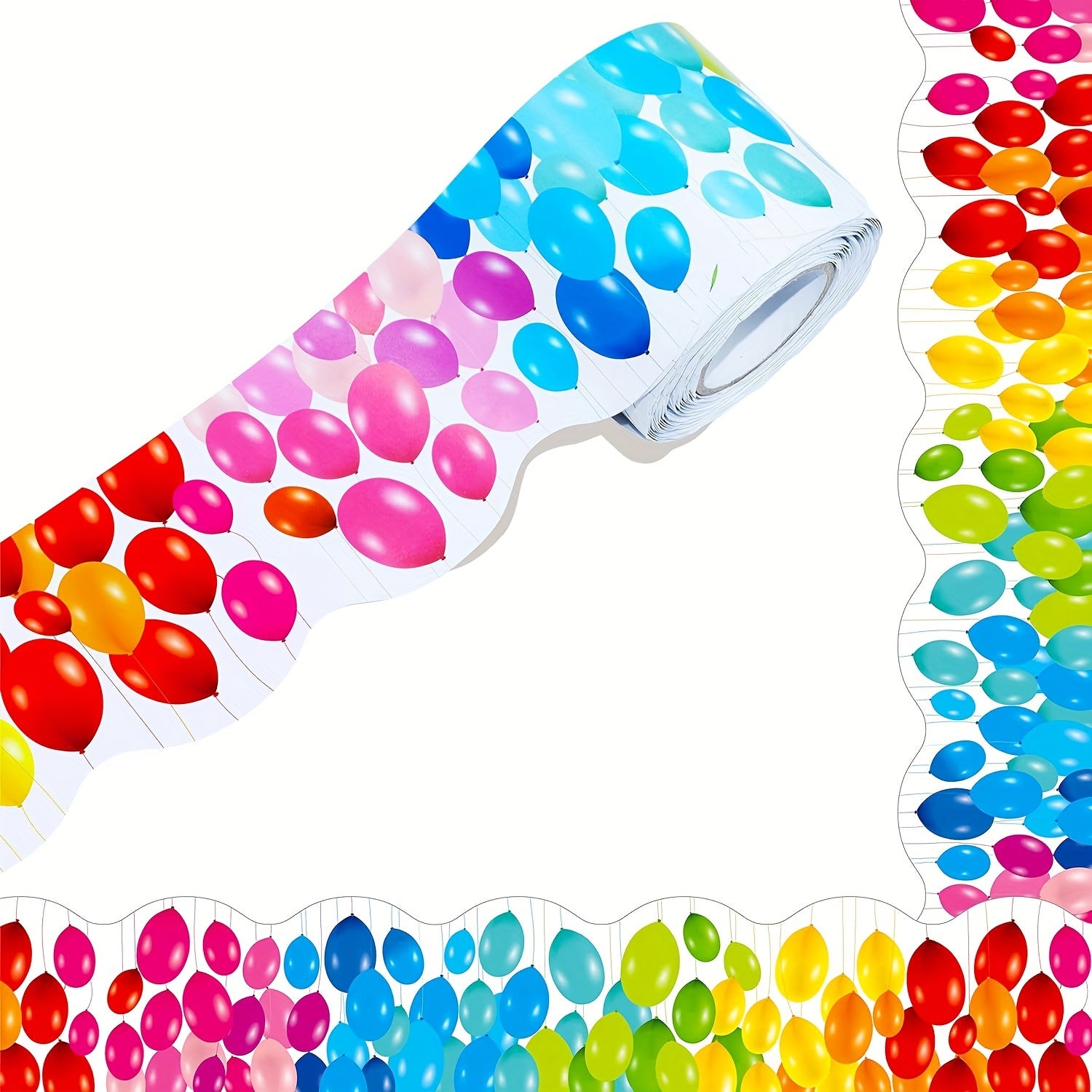 60 Ft Vibrant Crayon Die Cut Rolled Border Sticker Back to School Decoration