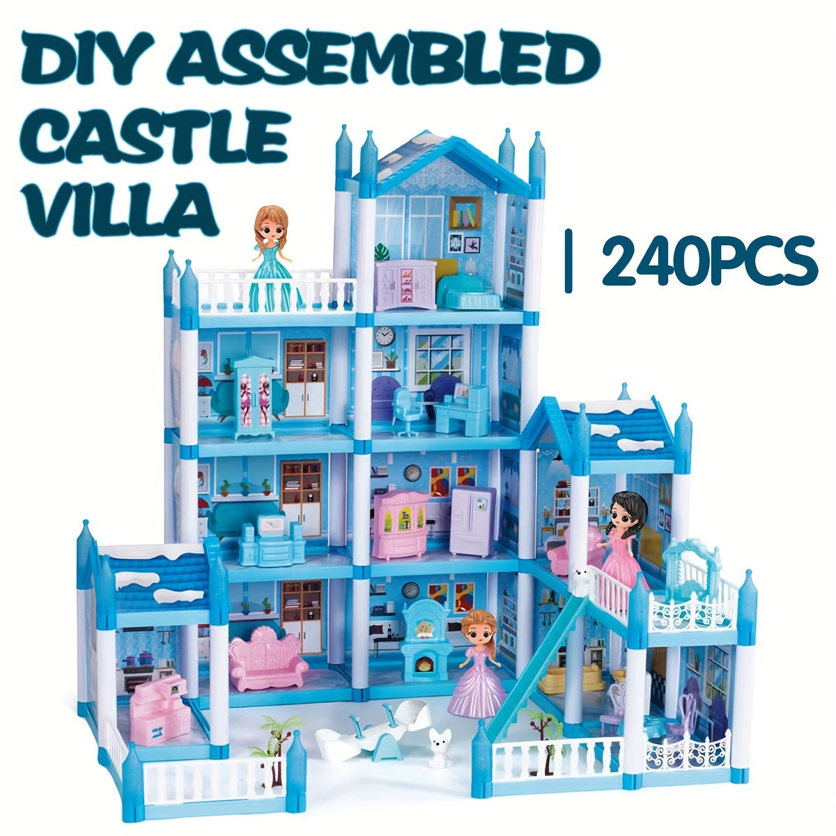 Princess Castle Villa Playset for Girls Durable PP Material