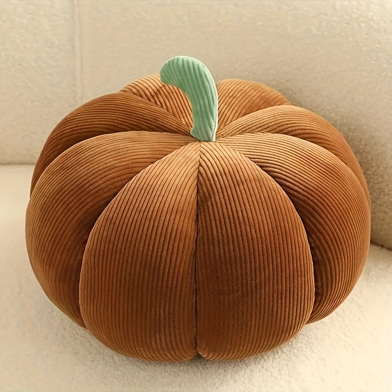 Molutian Fluffy 3D Pumpkin Plush Pillow for Halloween & Thanksgiving Decor