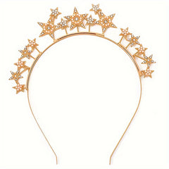 Golden Rhinestone Star Headband for Party