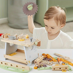 Wooden Play Tool Set for Kids Screw & Nut Puzzle Assembly DIY Crafts