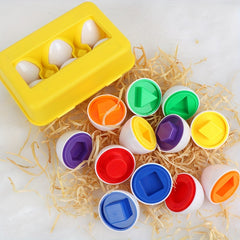 6pcs Egg Puzzle Toys Color Shapes Matching 3D Mathematics Toy Gift