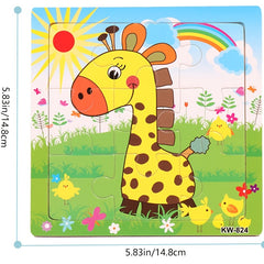 Cartoon Animal Wooden Jigsaw Puzzles for Kids