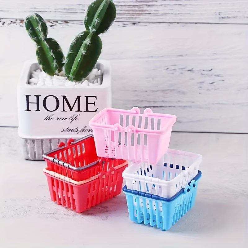 4pcs Mini Shopping Basket Toys Supermarket Basket Dollhouse Decor Furniture