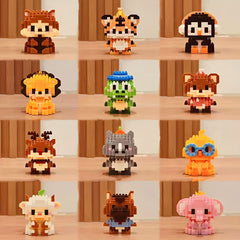 2" Mini Animal Building Blocks Set - Desk Decor & Gift Idea - Mixed Colors
