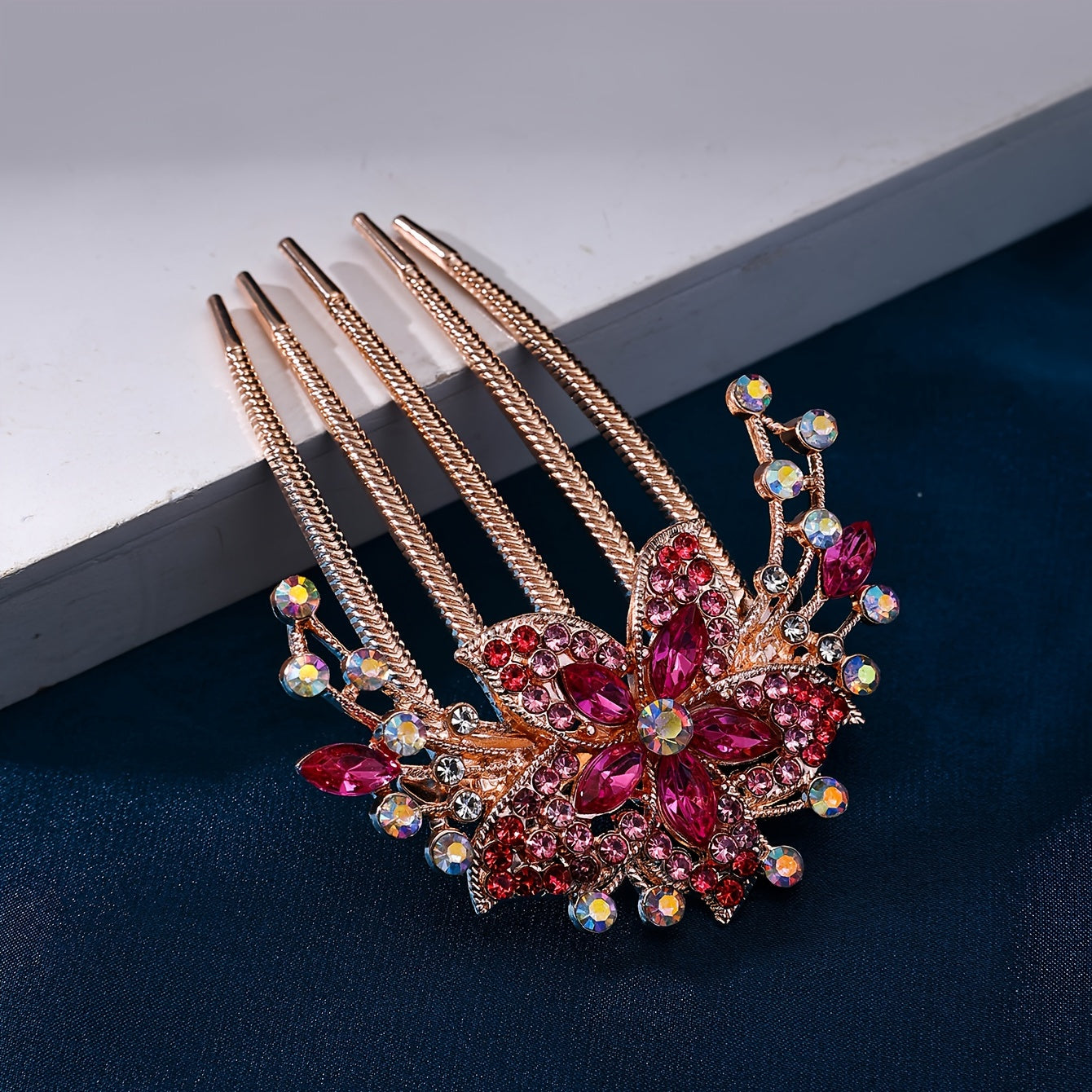 Vintage Rhinestone Hair Comb for Women Elegant Princess Style