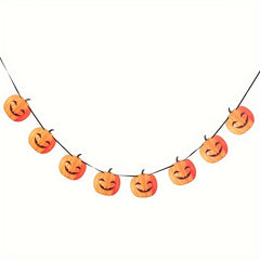 2 Pack Halloween Pumpkin Banner Festive Paper Jack o Lantern Garland