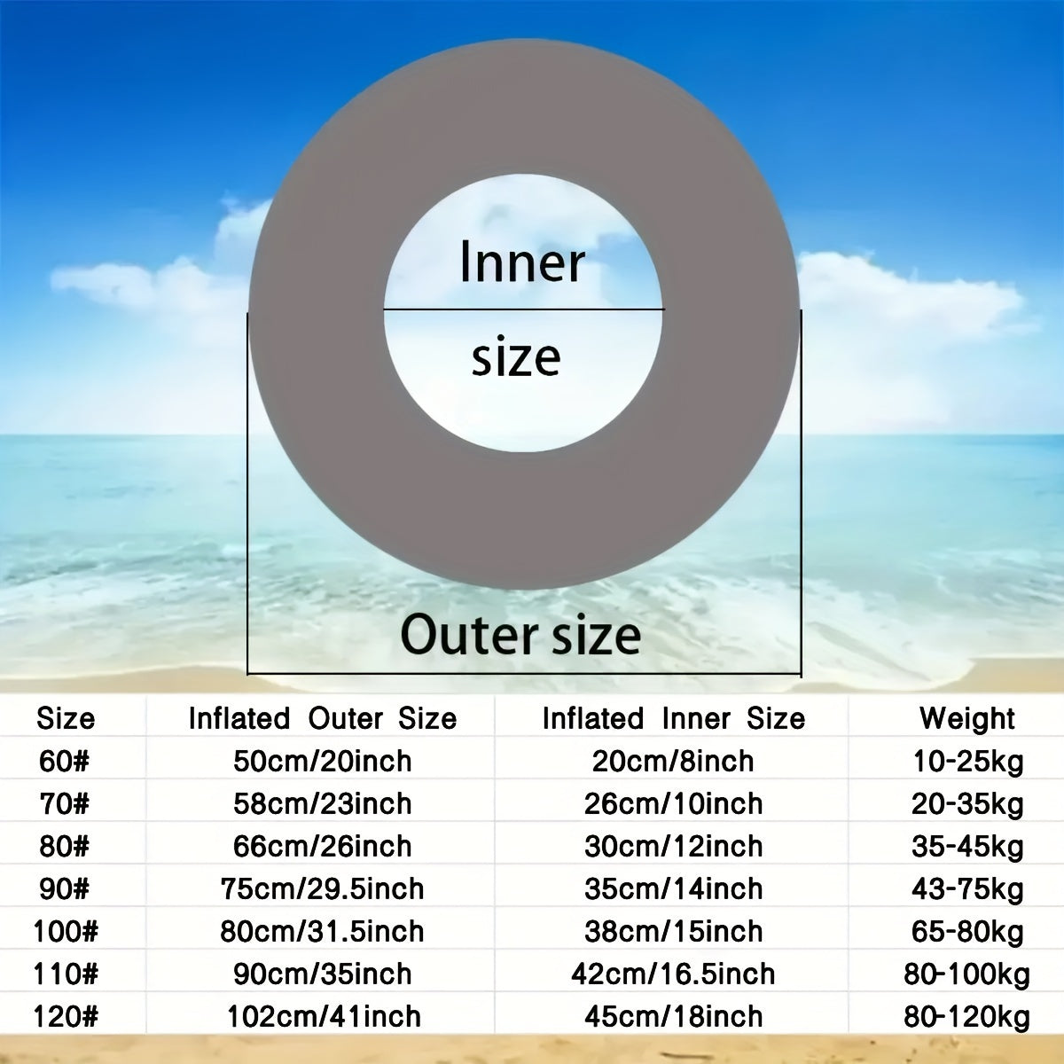 Glitter Swim Tube Transparent Pool Inner Tube w/ Sequins for Beach Pool Party