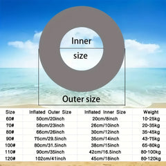 Glitter Swim Tube Transparent Pool Inner Tube w/ Sequins for Beach Pool Party