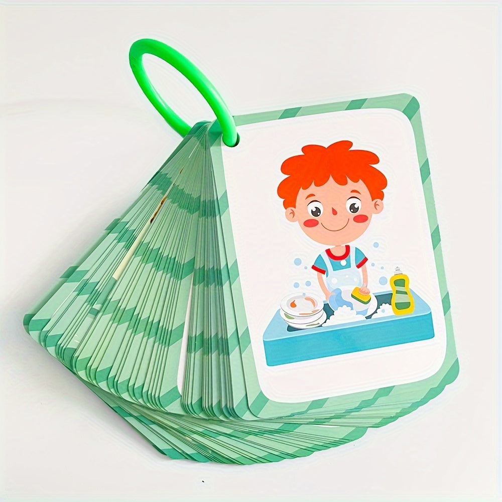 Educational Flashcards Daily Routine Verbs for Adult Learners Thick Durable