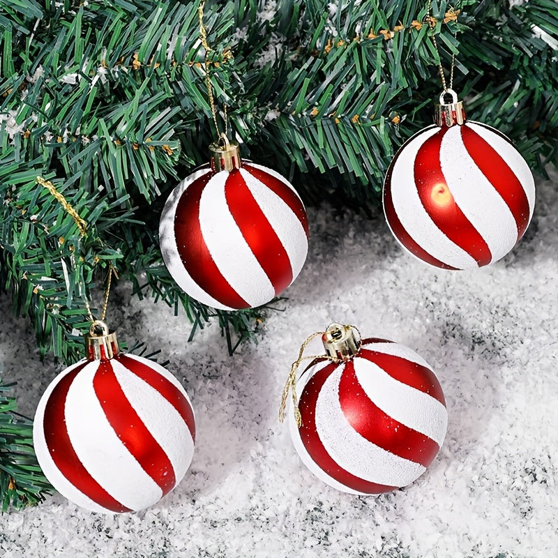 6pcs Christmas Tree Ornaments Shatterproof Plastic Decorations