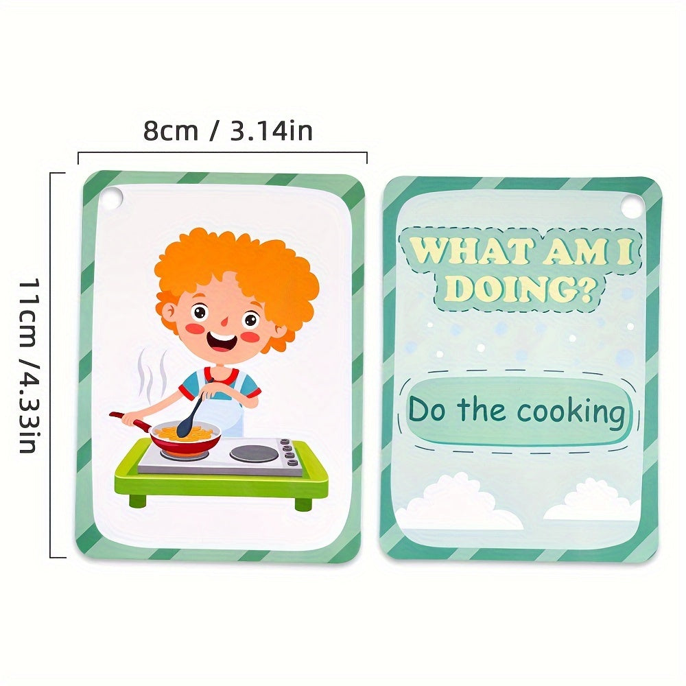 Educational Flashcards Daily Routine Verbs for Adult Learners Thick Durable