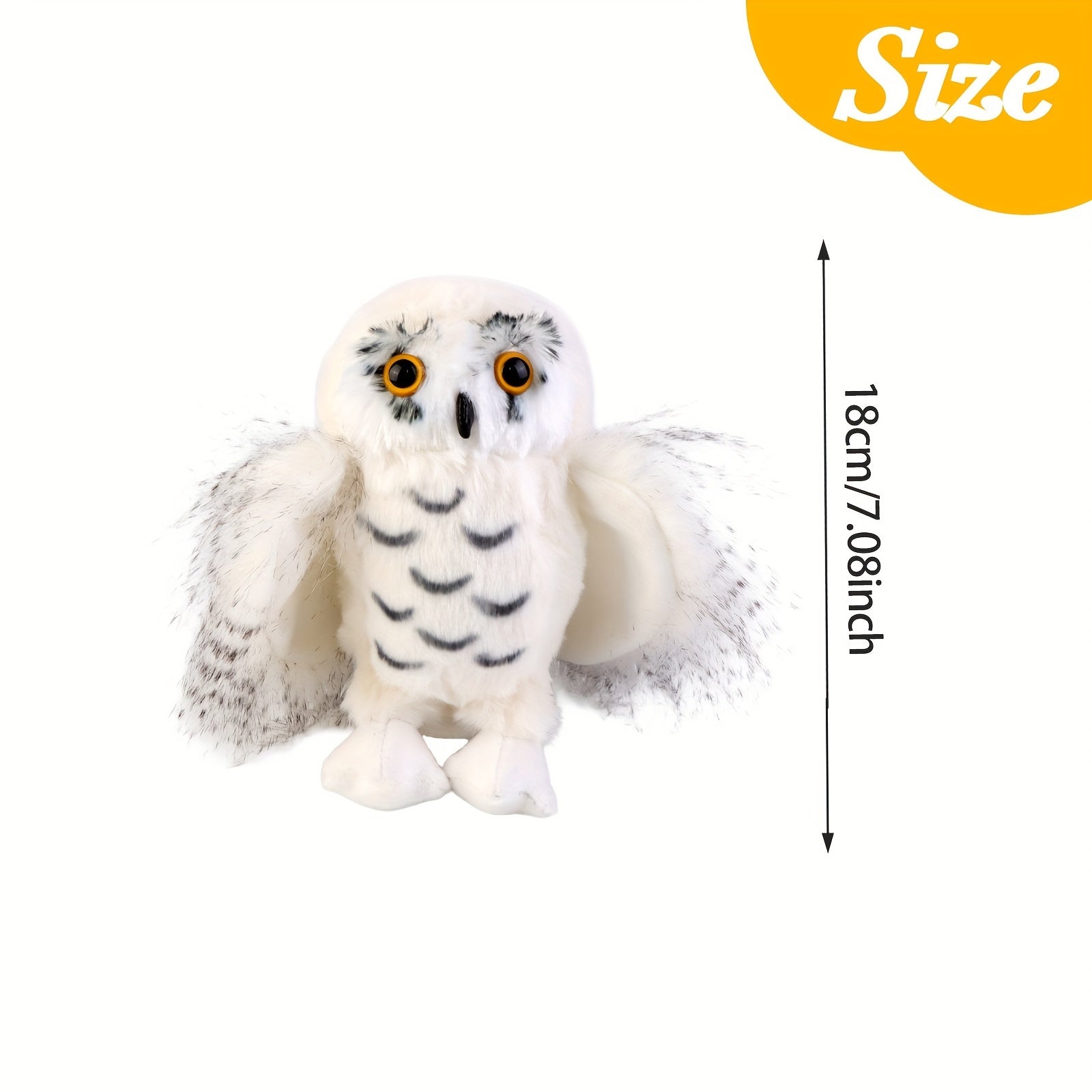 7.08in Snowy Owl Plushie for Kids Room Decor