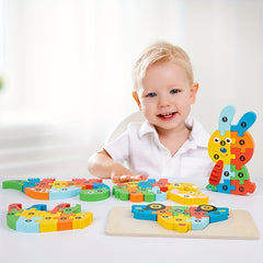 Wooden Animal Puzzles for Kids - Educational Shape Matching Toys