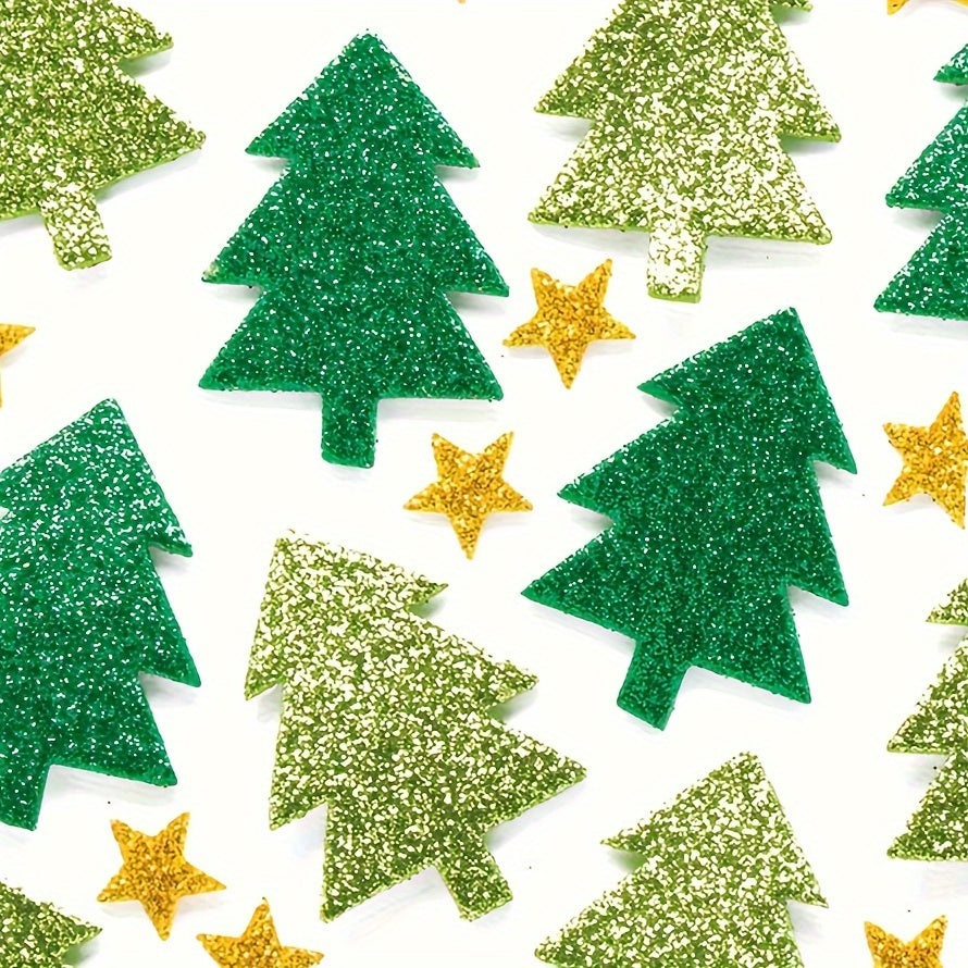 100pcs Christmas Tree Star DIY Foam Stickers Self Adhesive Youngsters's Party C