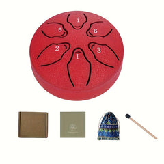 Portable 3 Inch Mini Steel Tongue Drum in Lake Purple Red Golden