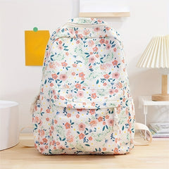 Floral Corduroy Backpack for Students & Professionals
