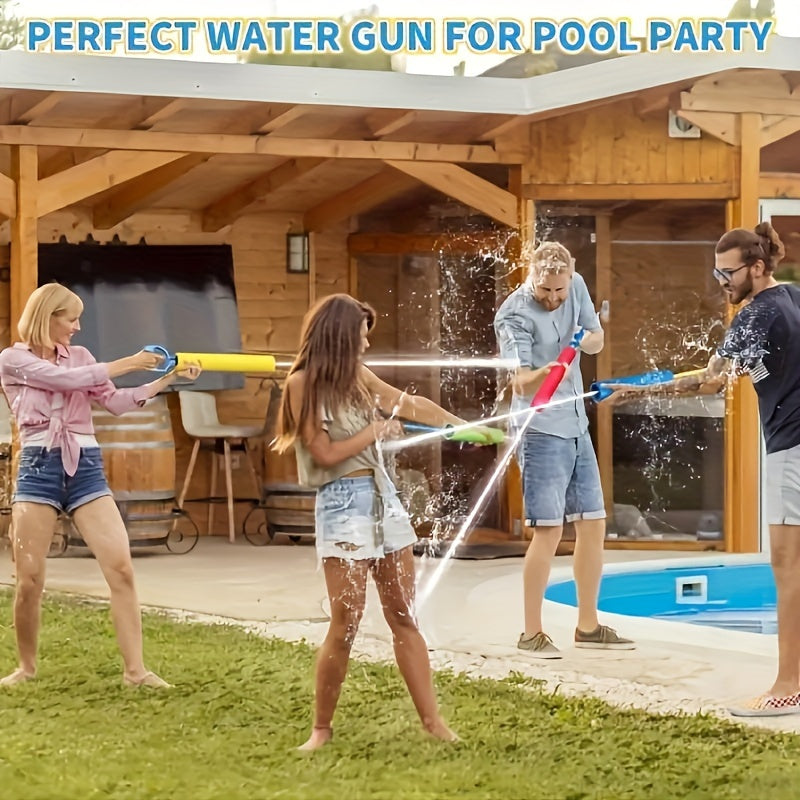 4 Pack Long Range Rubber Water Shooters for Kids - Summer Pool Toys