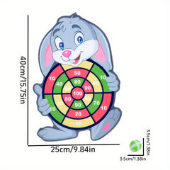 Animal Themed Dartboard Set for Kids Sticky Ball Game Ages 3-6