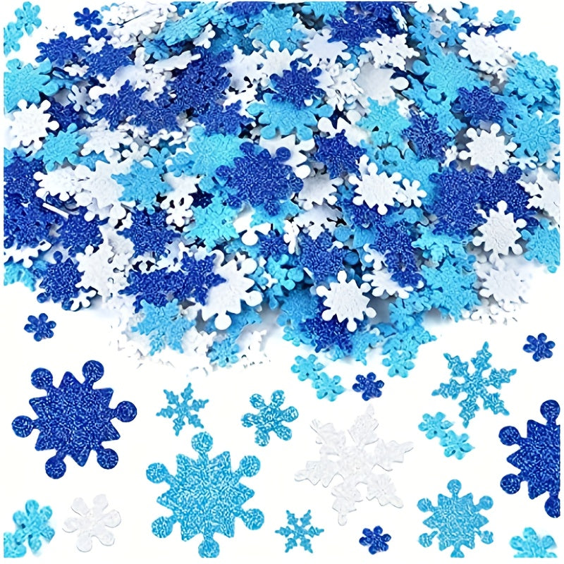 200pcs Christmas Foam Stickers Snowflake Shape Self Adhesive Crafts