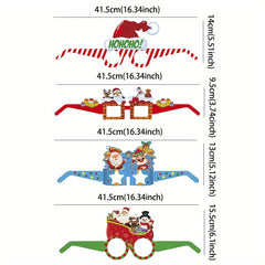 8pcs Christmas Paper Glasses Party Favors