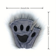 Furry Beast Claw Gloves Fox Ear Tail Costume Halloween Party Props
