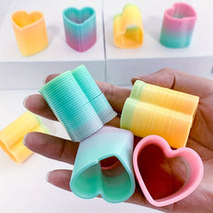 12pcs Love Heart Shape Mini Spring Rainbow Circle Small Toy Party Gift
