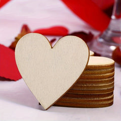 50pcs Hand Painted Wooden Heart Ornaments DIY Love Graffiti Accessories