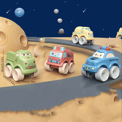 4 Cartoon-Inspired Kids' Toy Vehicles Inertia Space Cars Playset