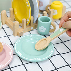Kids Wooden Play Kitchen Set with Utensils & Food - Perfect for Ages 3-6