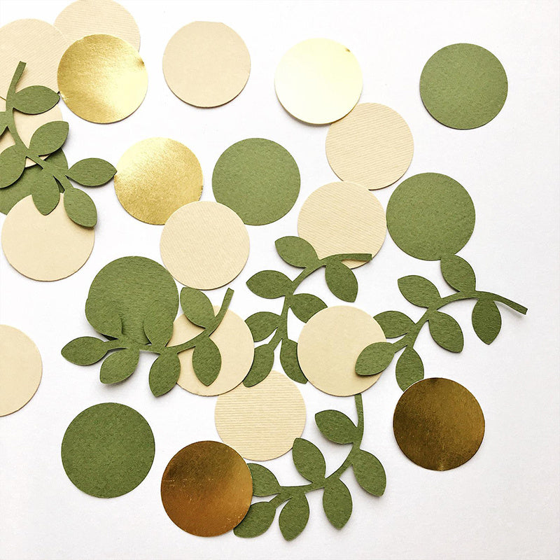 100pcs Green and Golden Confetti Party Supplies