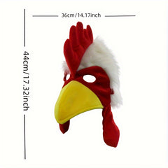 Funny Rooster Chicken Hat Mask for Adults Farm Cosplay Costume Accessory